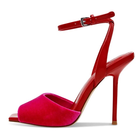 Steve Madden Red and Pink Open Toe Heels - Picture 3 of 11